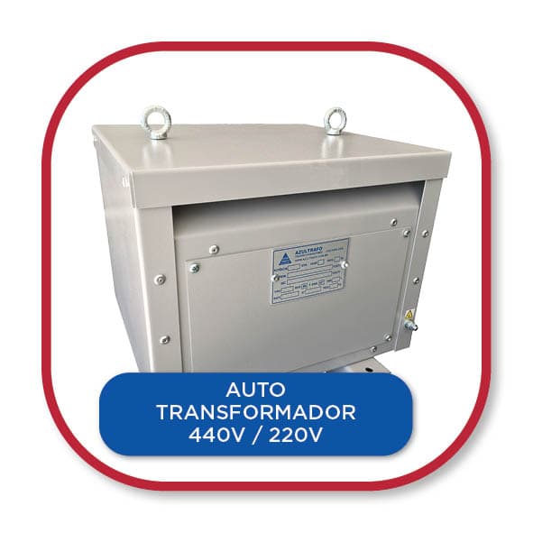 Auto transformador trifásico reversível 440V para 220V da Azultrafo